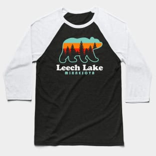 Leech Lake Fishing Minnesota Vacation Travel Bear Baseball T-Shirt